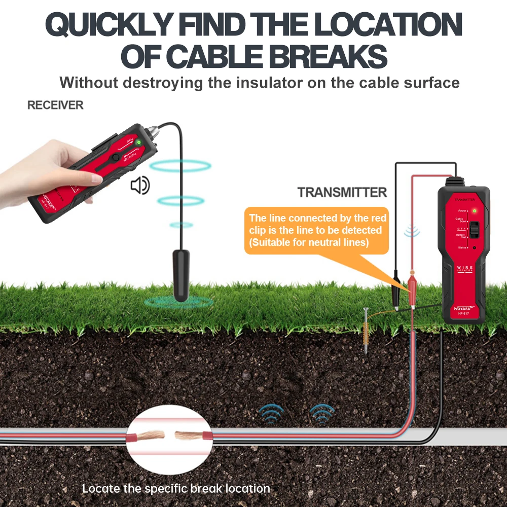 NOYAFA NF-817 كابل مكتشف كاشف  - مراجعة Underground Cable Detector وسعره