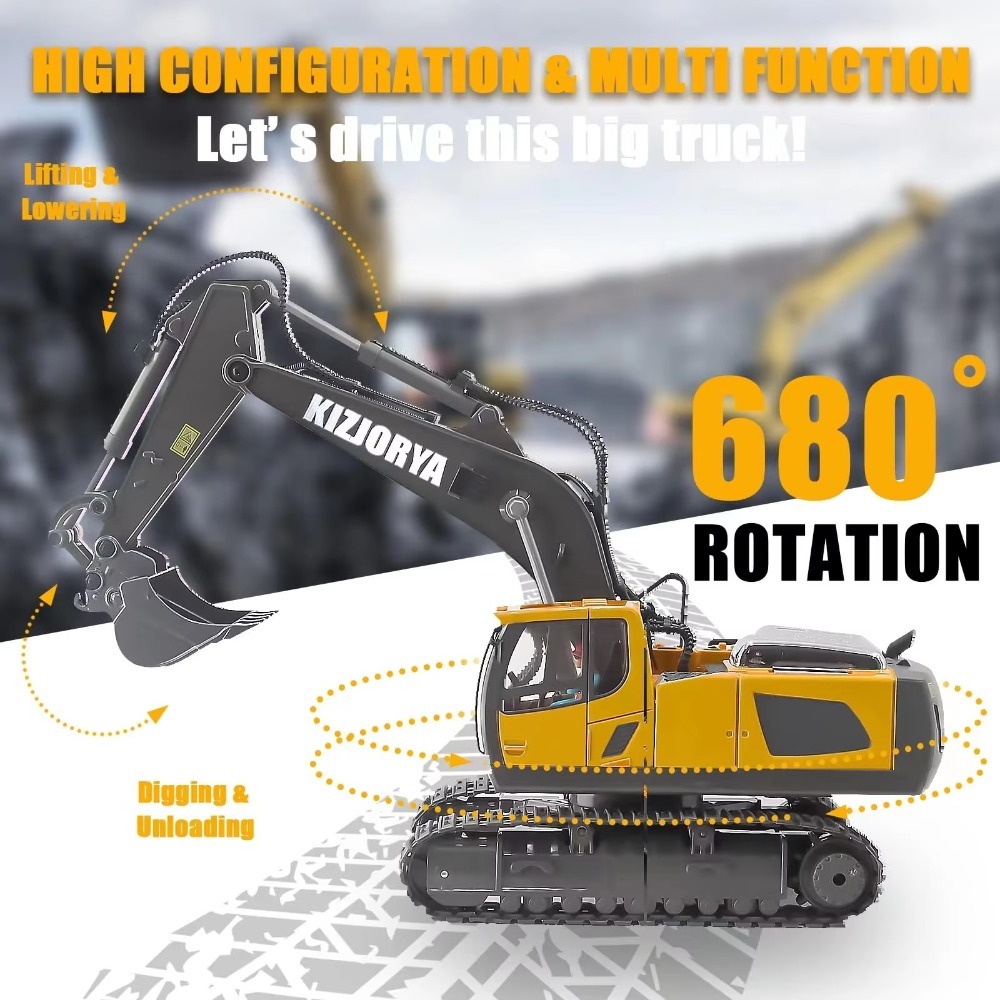 شاحنة حفارة بتحكم عن بعد 2.4G، - مراجعة Heavy Equipment Games وسعره